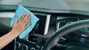 sanitise car, wipe
