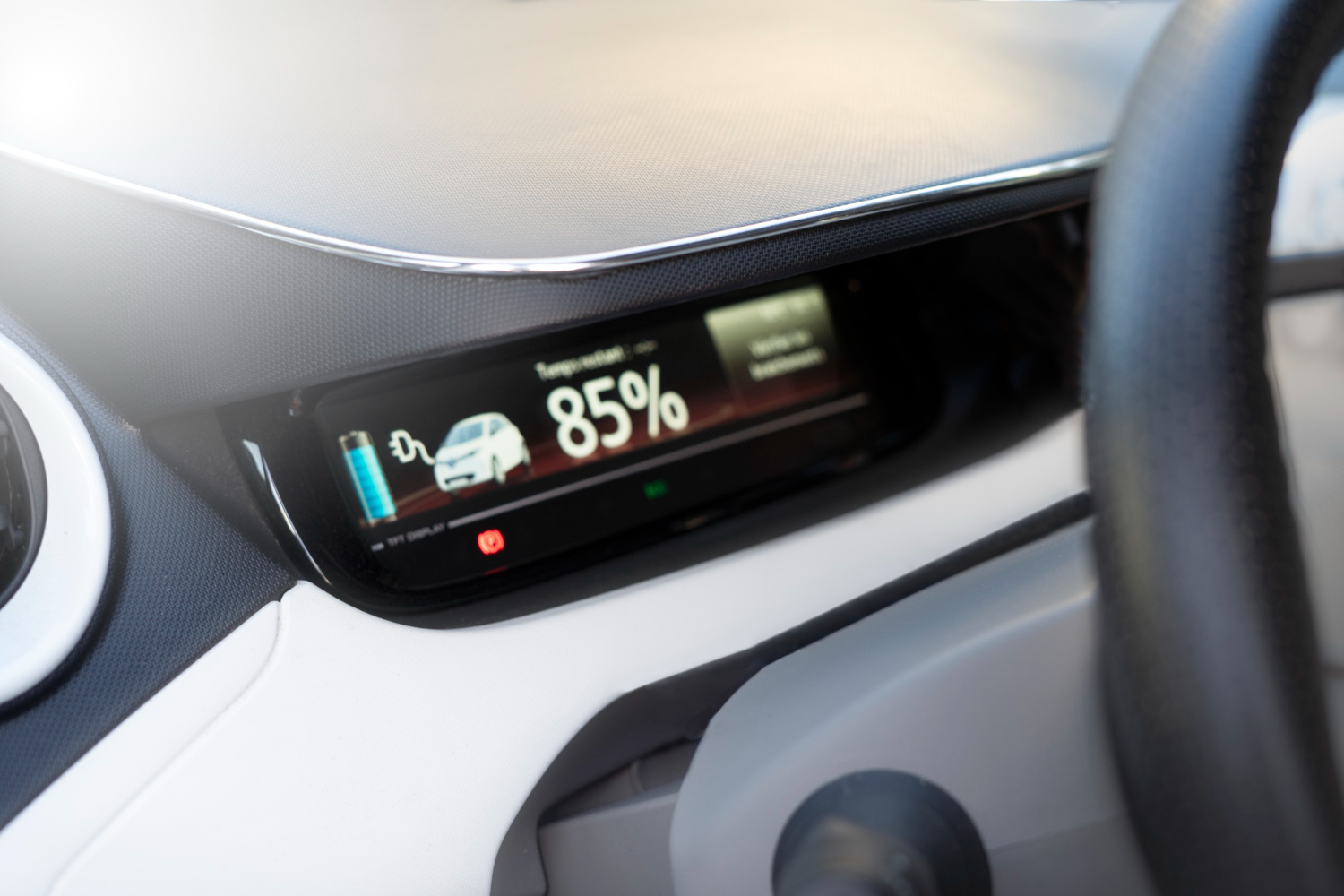 EV range meter close up