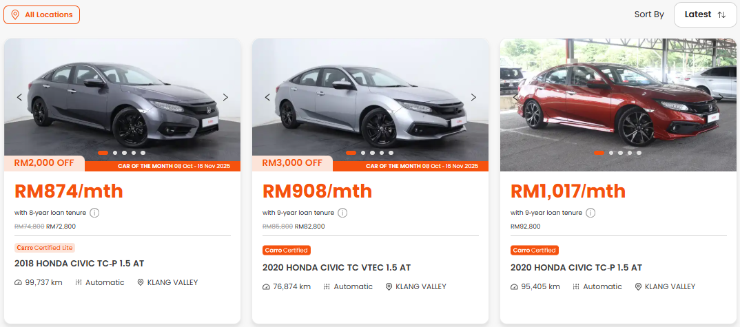 Carro Singapore Honda Civic for sale 2025