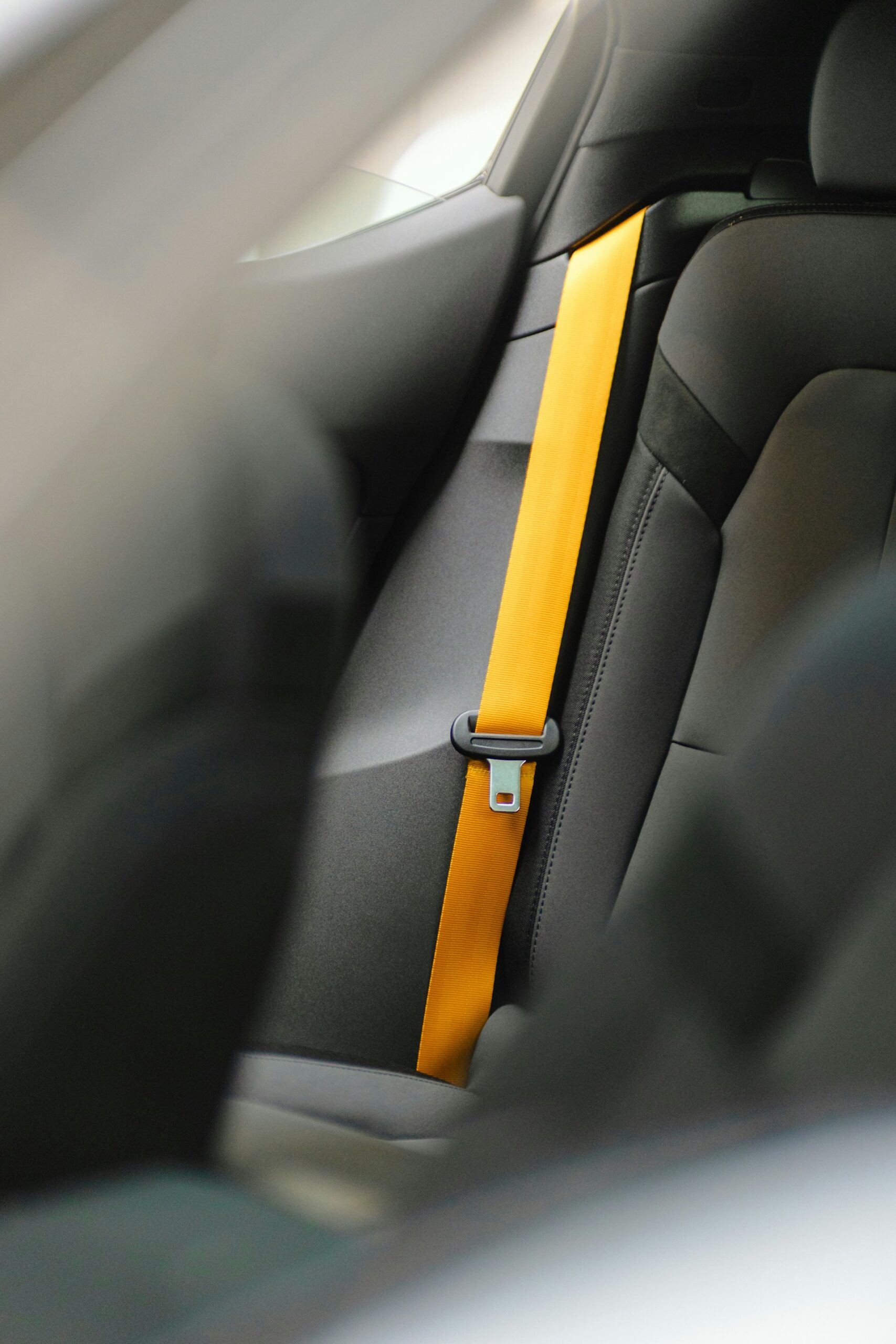 Car seat belt yellow