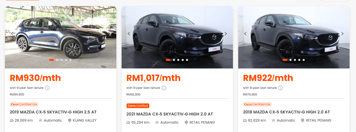 All Mazda CX5 -KF on Carro Malaysia