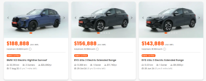 EVs for sale on Carro Singapore
