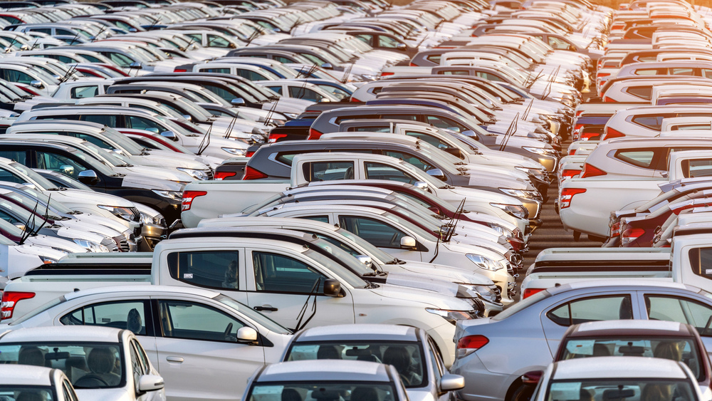 Used car dealer - rows of cars